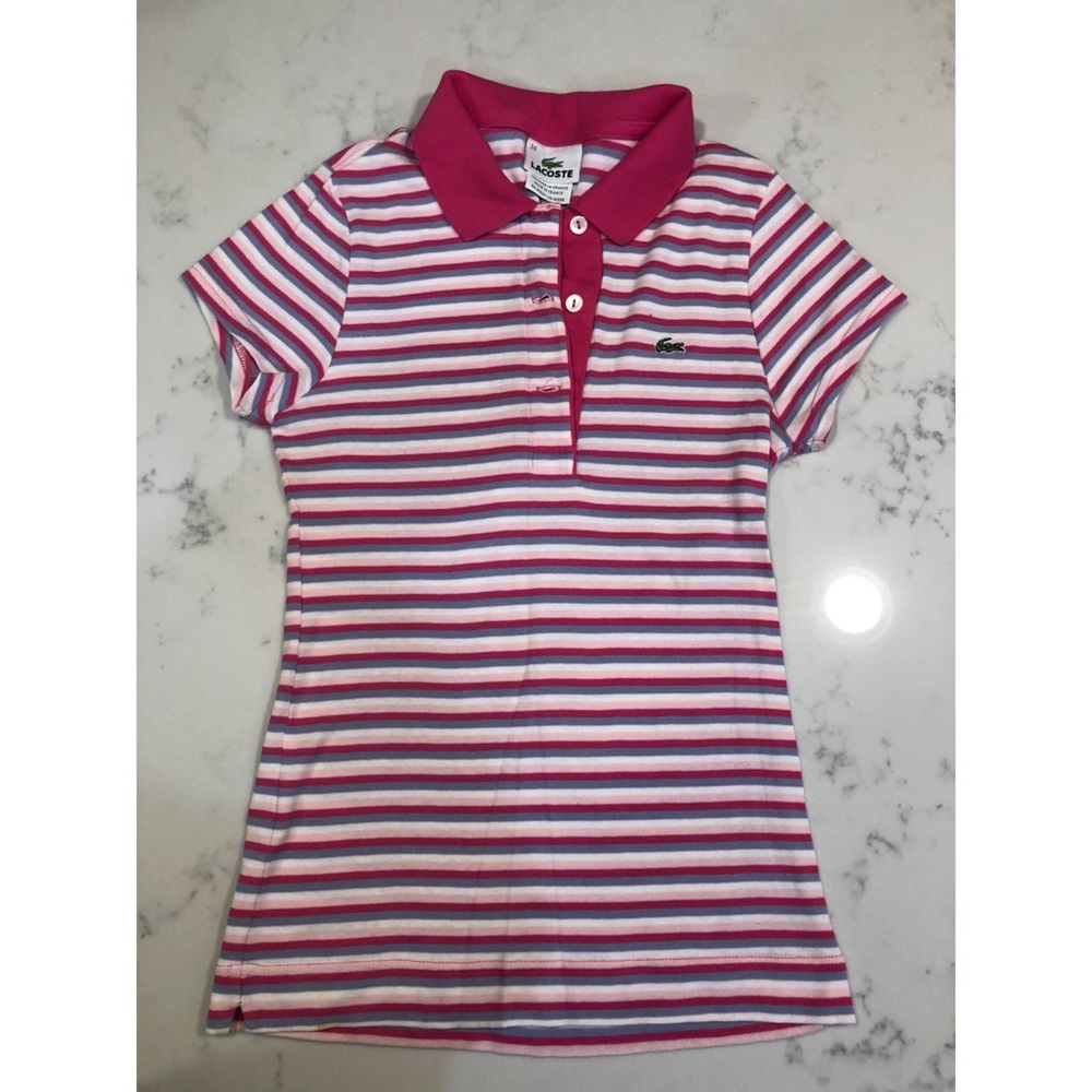 Lacoste Striped Polo Size 34 (US 2)